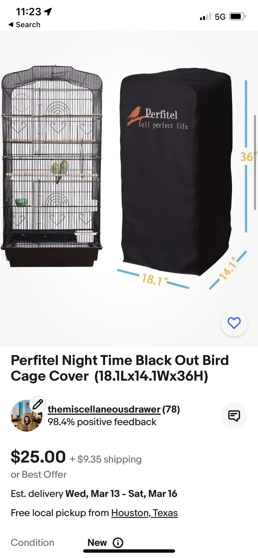 Bird Cage Cover 