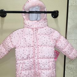 FLUFFY BRAND NEW PINK HOODED 3T JACKET 