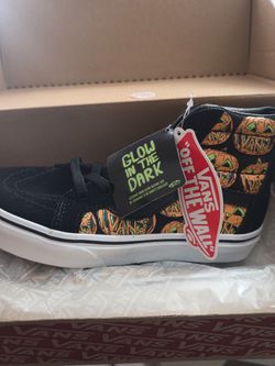Brand new kids vans halloween glow in the dark jack o lantern