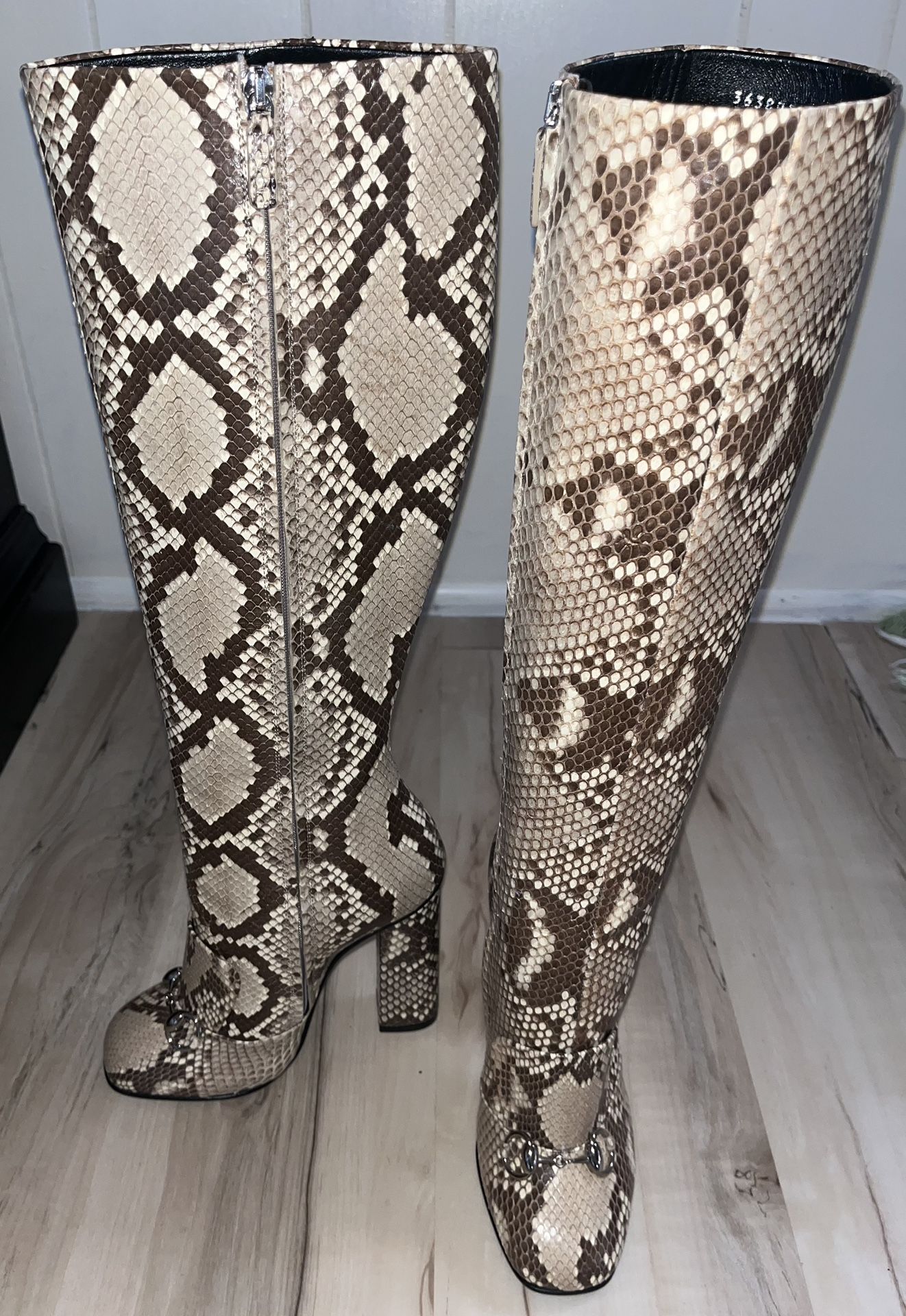 Gucci Snakeskin Knee High Boots