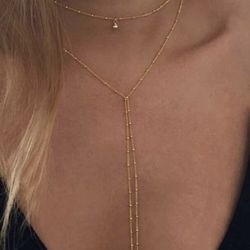 Gorgeous NEW Layered Hanging Necklace With Charm