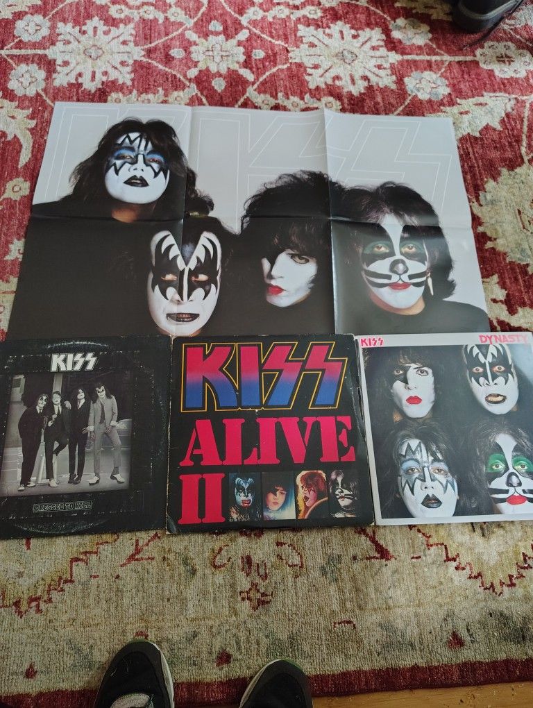 Three Kiss Record Albums