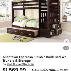 Bunk Bed With Trundle, Stairs, And Storage
