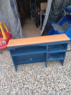 Blue cabinet shelf/ desk shelf