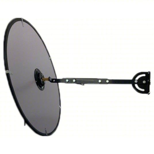 Convex Security Mirror: Round, Acrylic, 30 in Dia, Hardboard, Telescoping Arm, 30 ft