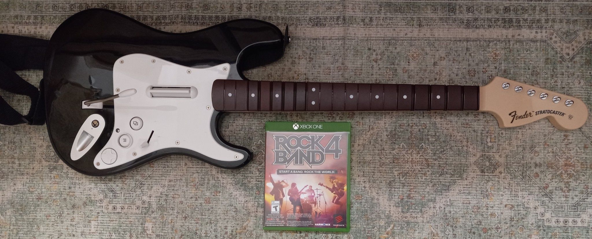 Xbox One Guitar Controller And Rock Band 4 Game
