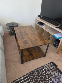 Industrial Wood and Metal Coffee Table