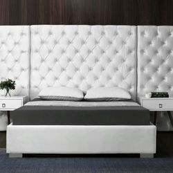 Grande Velvet White King Bed (3 Boxes)

