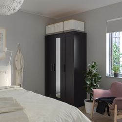 IKEA BRIMNES Wardrobe with 3 doors black