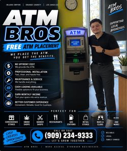FREE ATM machine for your business (Split Surcharge Fee with Owner!)