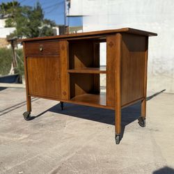 Mid Century Walnut Bar Cart Vintage MCM Modern 