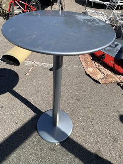 Emu Aluminum Bistro Outdoor Bar Height Table, Metal Top And Solid Steel Pedestal, 32 Inch Diameter