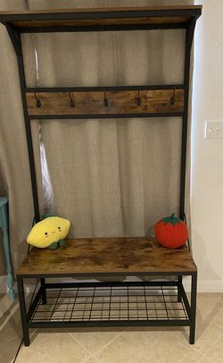 Bench Shelf With Hooks 