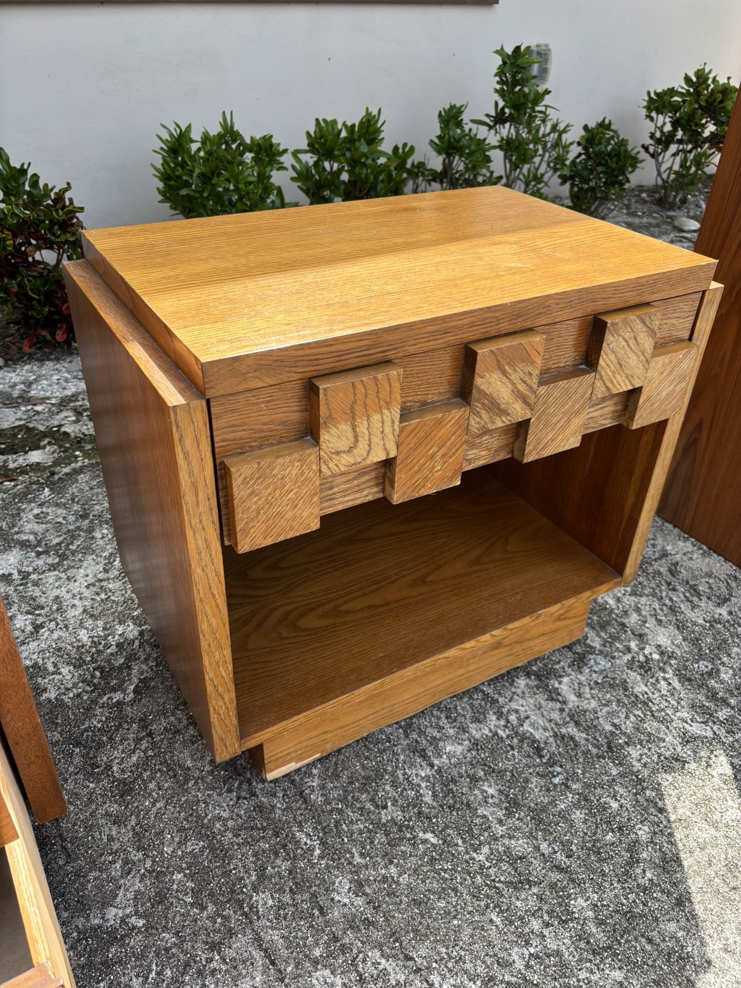 Brutalist Oak Nightstand by Lane
