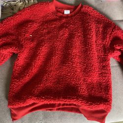 Red Fluffy Sweatshirt