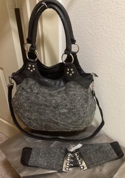 Faux Fur Handbag and Belt
