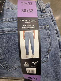 Kenneth Cole Straight Fit Stretch Denim Jeans 30x32