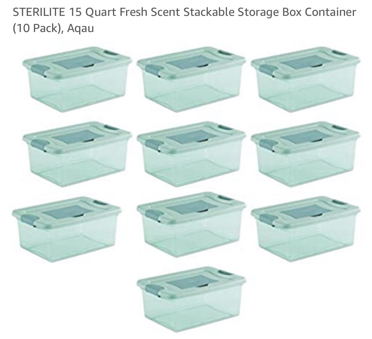 Sterilite 15 Quart Fresh Scent Stackable Storage Box Containers (10 ct.)
