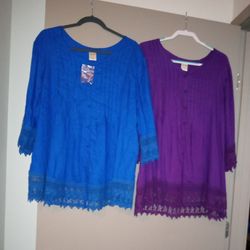 New/Almost New Blair Tunic Tops Shirts. Size XL