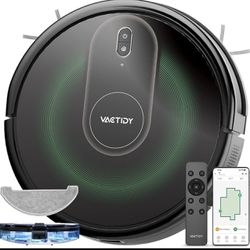 T8 Robot Vacuum and Mop, Gyro Navigation Robotic Vacuum Cleaner, 2 in 1 Mopping Robot with Watertank and Dustbin, WiFi/App/Alexa/Siri Control, Self-Ch