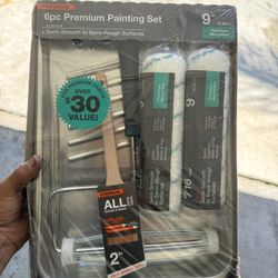 Paint Roller With Brush And Tray 