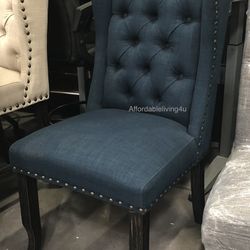 Blue Wingback Dining Chairs Set Of 2 Brand New In Box 