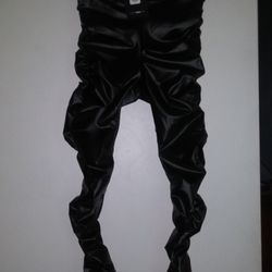 Women's Faux Leather Stacked Pants