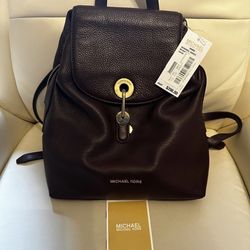Michael Kors Raven Medium Plum Leather Backpack