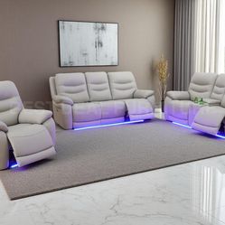 Gray Power Reclining Couch 3-Pc Set — Sofa • Loveseat • Chair