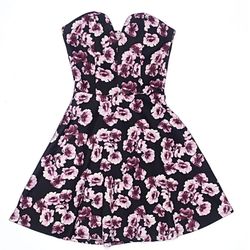 Charlotte Russe Pink Black Floral Dress