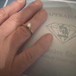 Wedding ring- .59 carat, 14k white gold, size 5- all offered considered