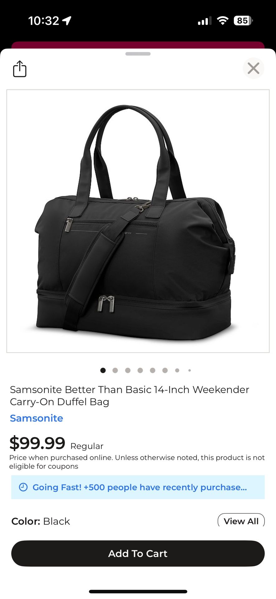Samsonite Better Than Basic 14-Inch Weekender Carry-On Duffel Bag