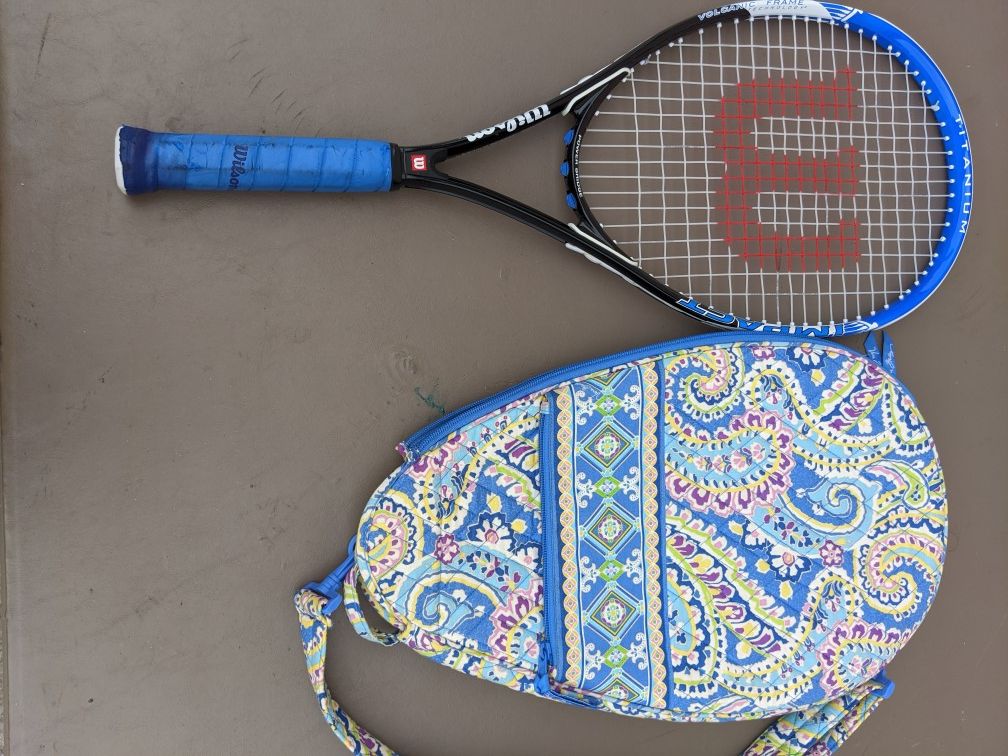 Vera Bradley tennis racquet cover Wilson tennis racket
