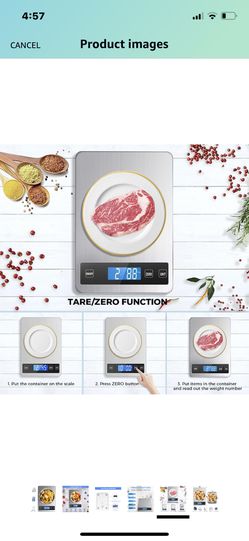 Howeifull USB Rechargeable Food Scale, 33lb Digital Kitchen Scale Weight  Grams and Ounces for Cooking Baking, 1g/0.04oz Precise Graduation, 5 Units