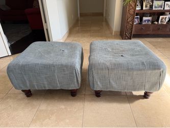 Two upholstered ottomans