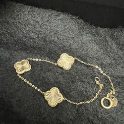 14k Yellow Golden Clef  Women Bracelet New