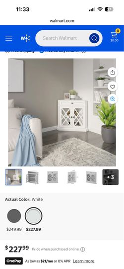 White corner cabinent