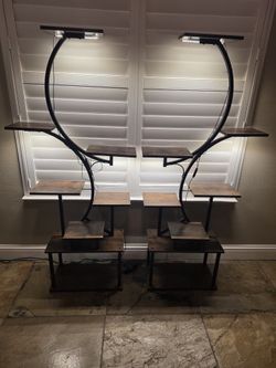 2 Plant Stands With Grow Lights