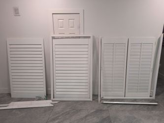 White Interior Window Plantation Shutters Set