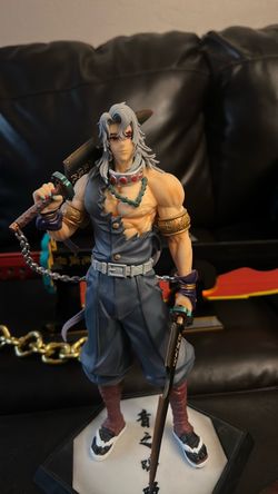 Anime demon slayer character Tengen Uzui and Lego swords with chain