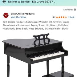 Kids Baby Grand Piano -black (NEW) 