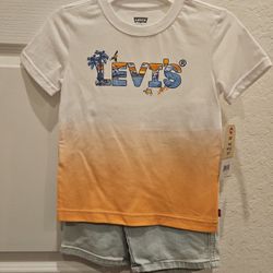 Levi's Boy's 2-Piece Short Set Size 5, 6, 7 NWT