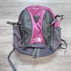  The North Face Wasatch Backpack Daypack - Pink & Gray Hiking School Work