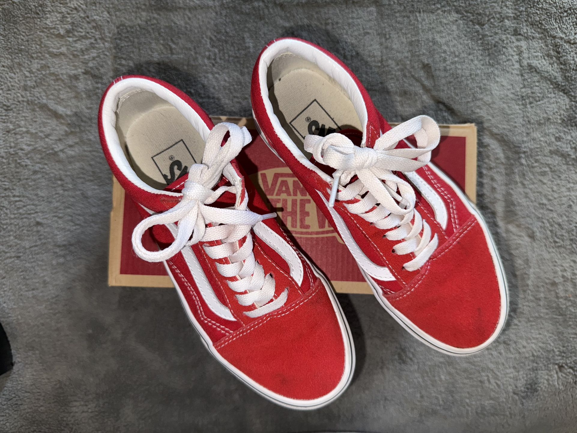 Old School Vans - Racing Red/ True White