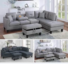 Sectional with ottoman set
