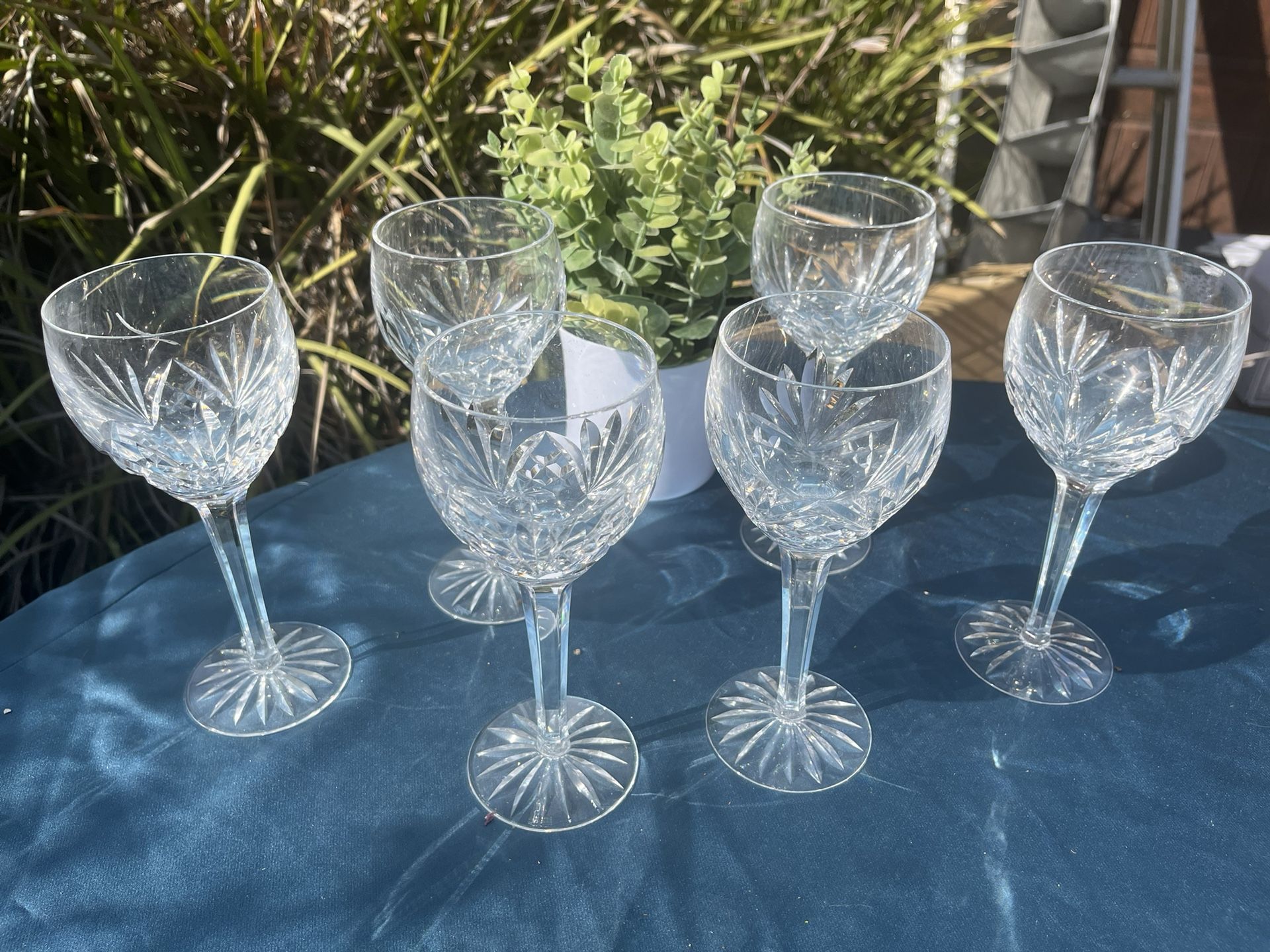 RARE Waterford Crystal Monaghan Pattern Collection Discontinued Balloon Wine Glass Circa 2000 Set of (6) 71/2" Tall.