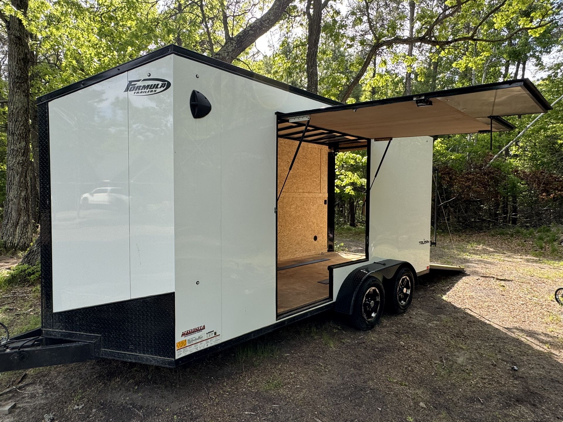 2023 - 7x16' formula triumph blackout sxs trailer with utv escape door