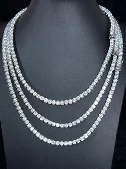 5mm Silver Tennis Chain – 316 Stainless Steel, 5A CZ Cubic Zirconia