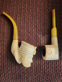 vintage carved Meerschaum pipes