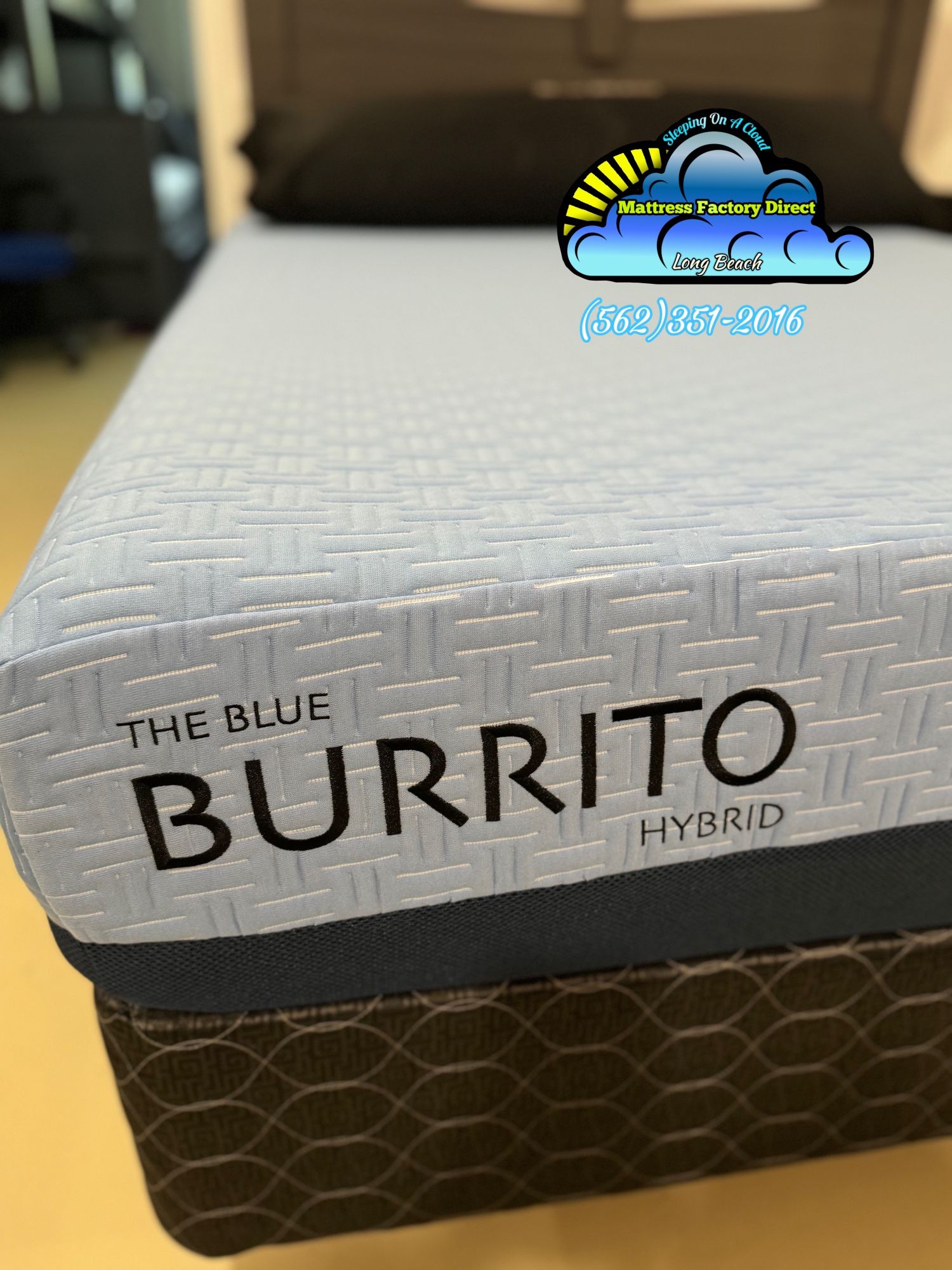 New Queen Soft Blue Burrito Hybrid Memory Foam Mattress